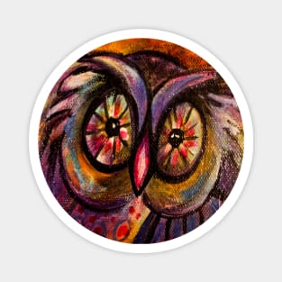 Whimsical Owl Painting Magnet